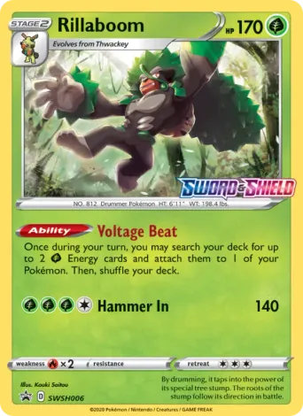 Rillaboom Pokémon card #SWSH006