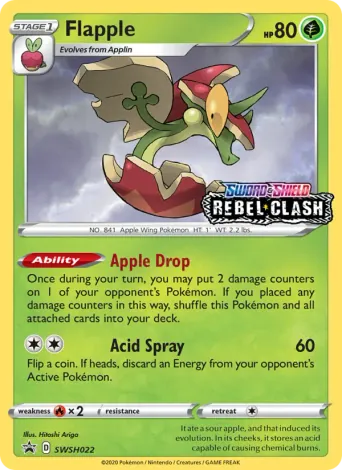Flapple Pokémon card #SWSH022