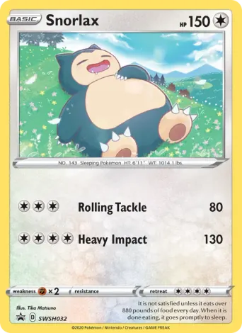 Snorlax Pokémon card #SWSH032