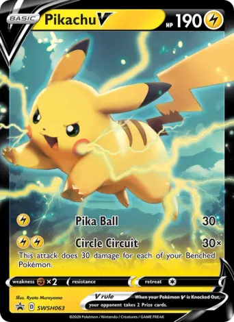Pikachu V Pokémon card #SWSH063