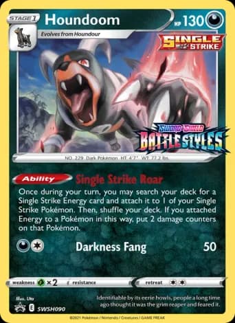 Houndoom Pokémon card #SWSH090