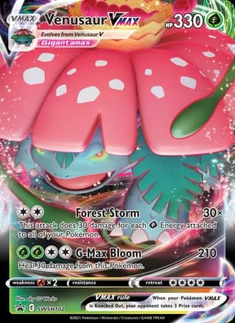 Venusaur VMAX Pokémon card #SWSH102
