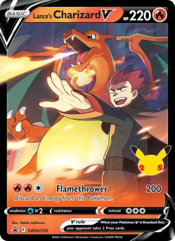 Lance's Charizard V Pokémon card #SWSH133