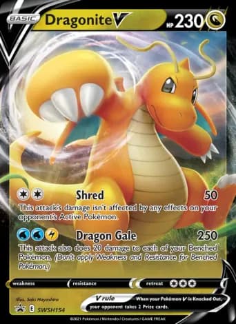 Dragonite V Pokémon card #SWSH154