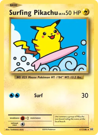 Surfing Pikachu Pokémon card #111