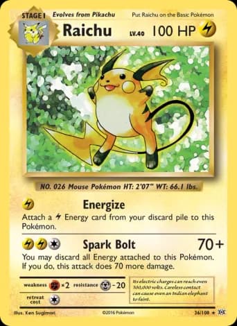 Raichu Pokémon card #36