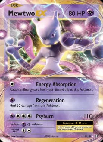 Mewtwo EX Pokémon card #52