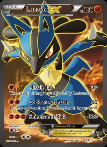 Lucario EX Pokémon card #107