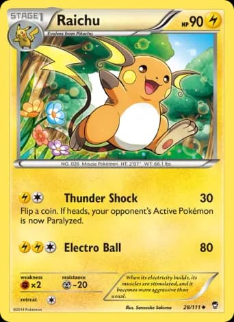Raichu Pokémon card #28