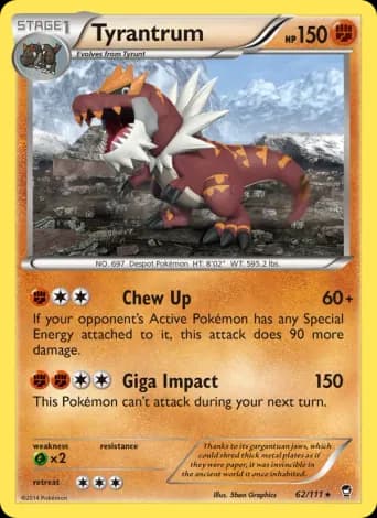 Tyrantrum Pokémon card #62