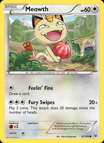 Meowth Pokémon card #67
