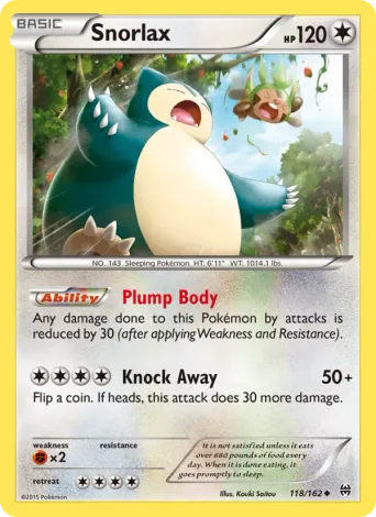 Snorlax Pokémon card #118