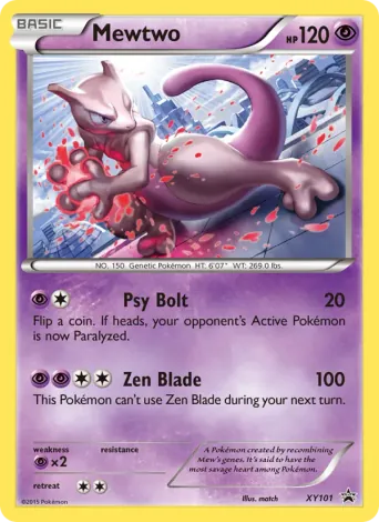 Mewtwo Pokémon card #XY101