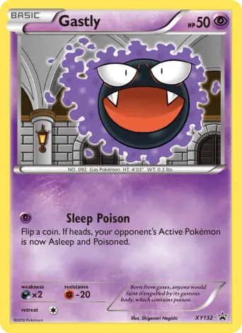 Gastly Pokémon card #XY132