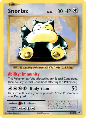Snorlax Pokémon card #XY179