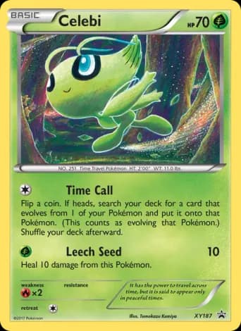 Celebi Pokémon card #XY187