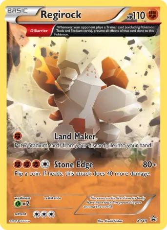 Regirock Pokémon card #XY49