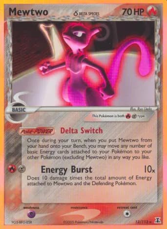 Mewtwo δ Pokémon card #12