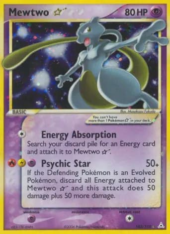 Mewtwo Star Pokémon card #103