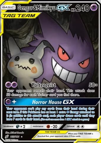 Gengar & Mimikyu GX Pokémon card #165